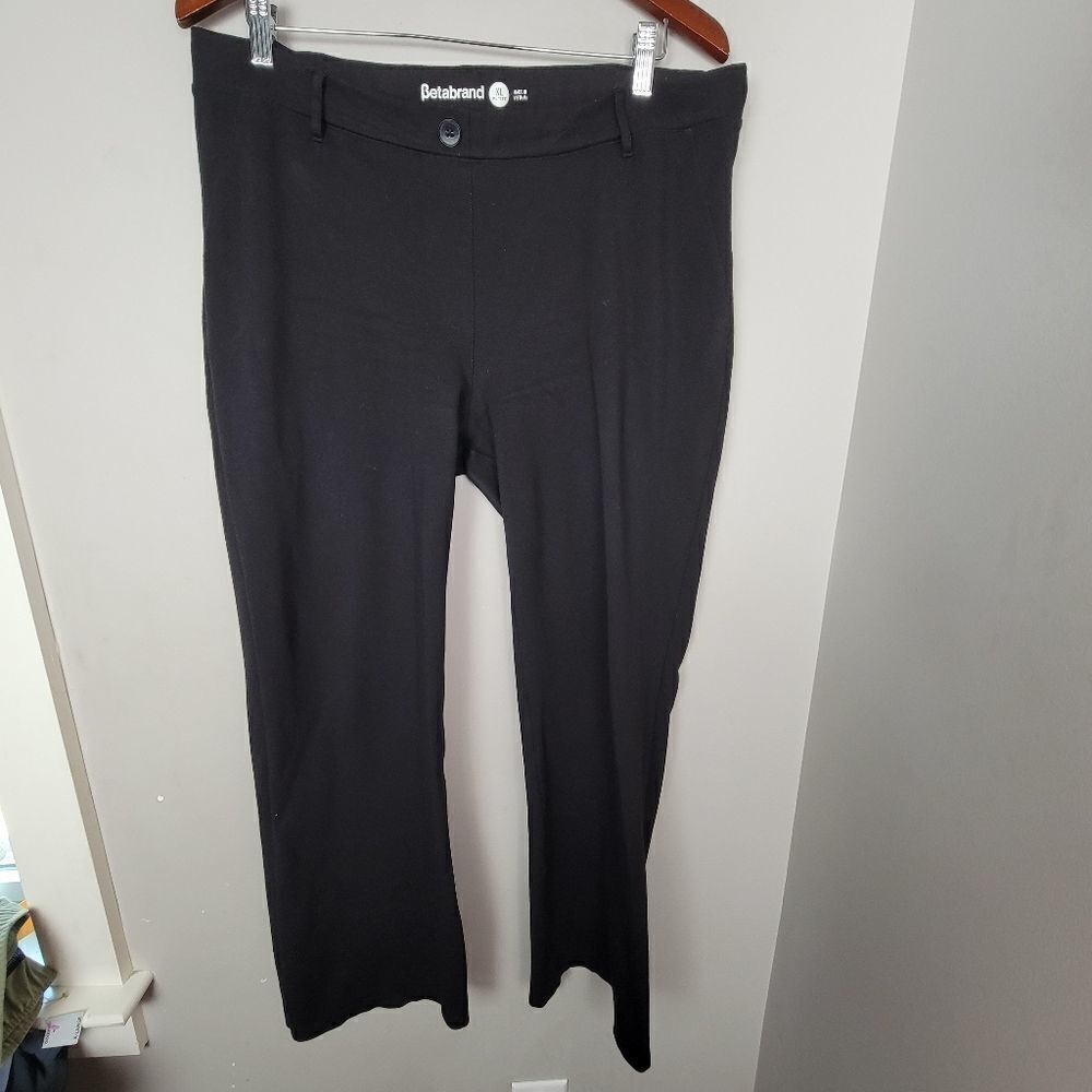 Betabrand Women's W0104 Classic Pull-on Dress Yoga Pants Sz XLP Black Bootcut